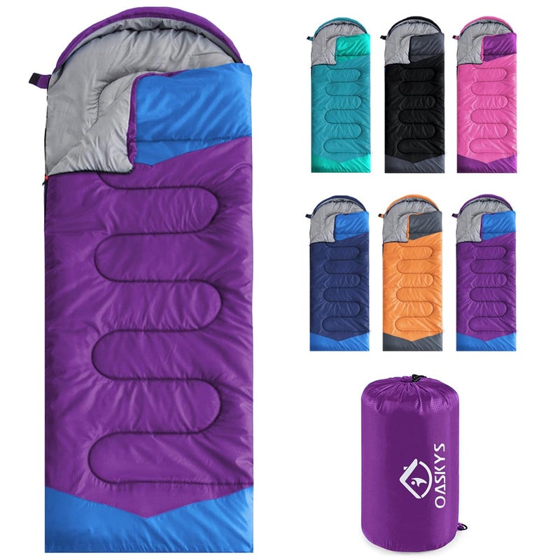 oaskys Camping Sleeping Bag - 3 Season Warm & Cool Weather - Summer Spring Fall Lightweight Waterproof for Adults Kids - Camping Gear Equipment, Traveling, and Outdoors - Image 1